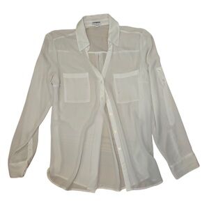 Express Classic White Sheer Blouse